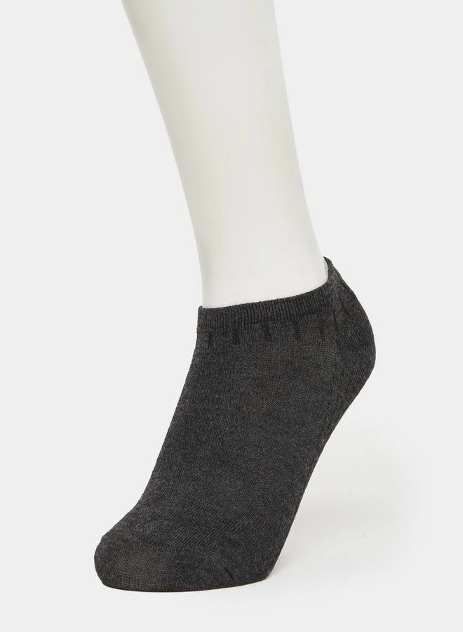 ستايلي طقم 5 أزواج جوارب كاحل بتفاصيل متباينة